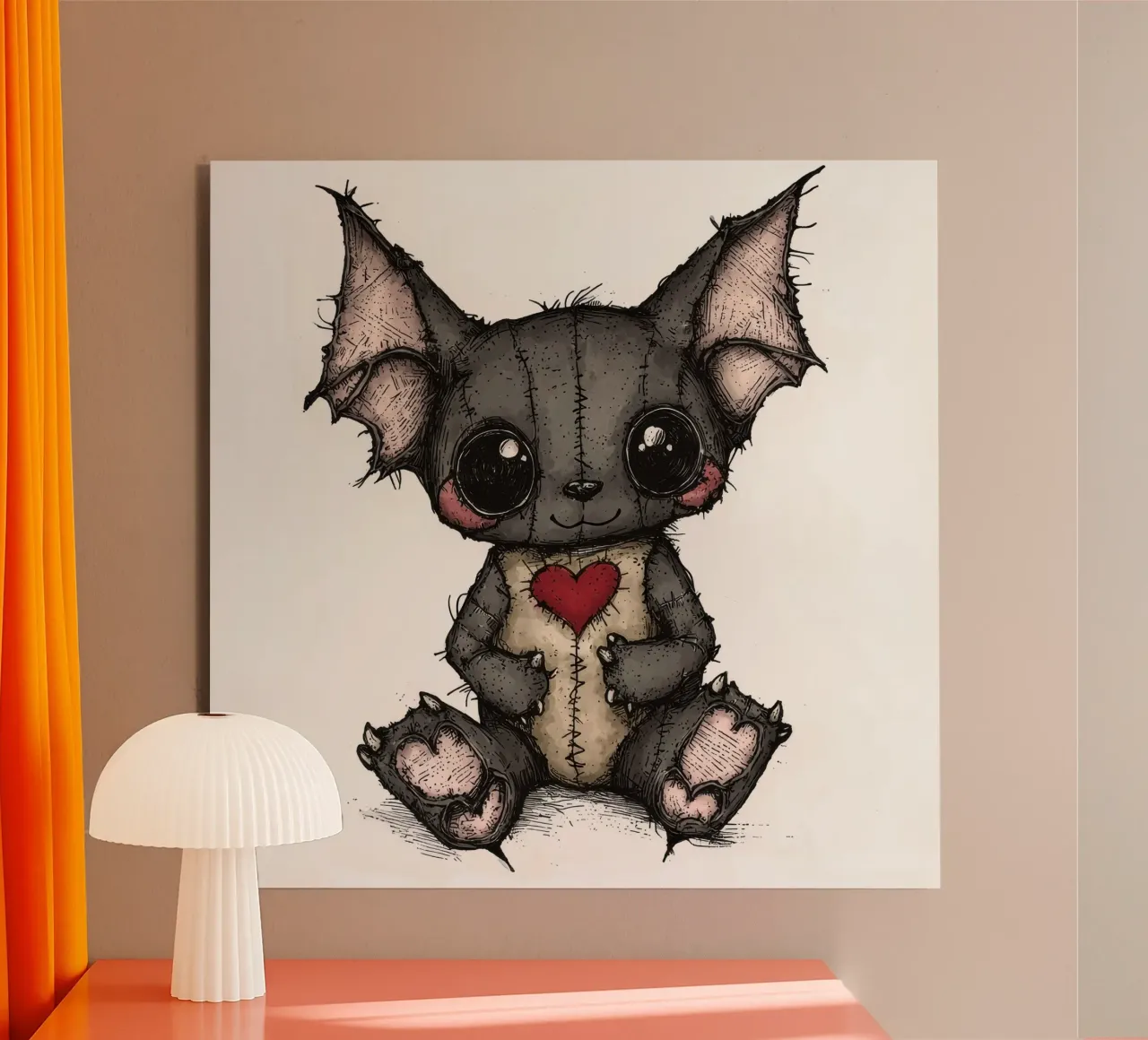 Pipistrello Patchwork Cartoon pannello forex da Happy Littles