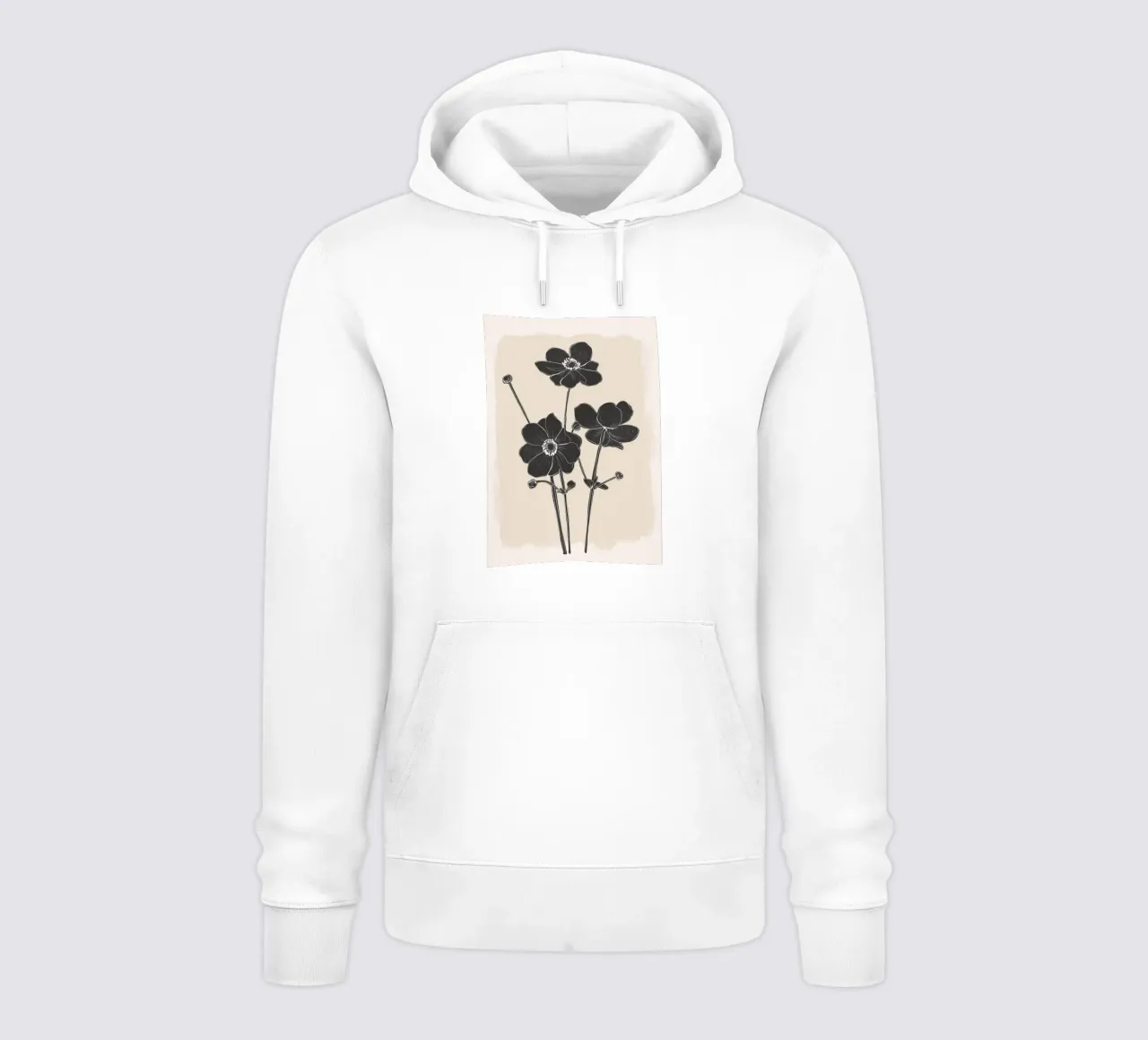 Fiori in bianco e nero felpa con cappuccio da ThingDesign
