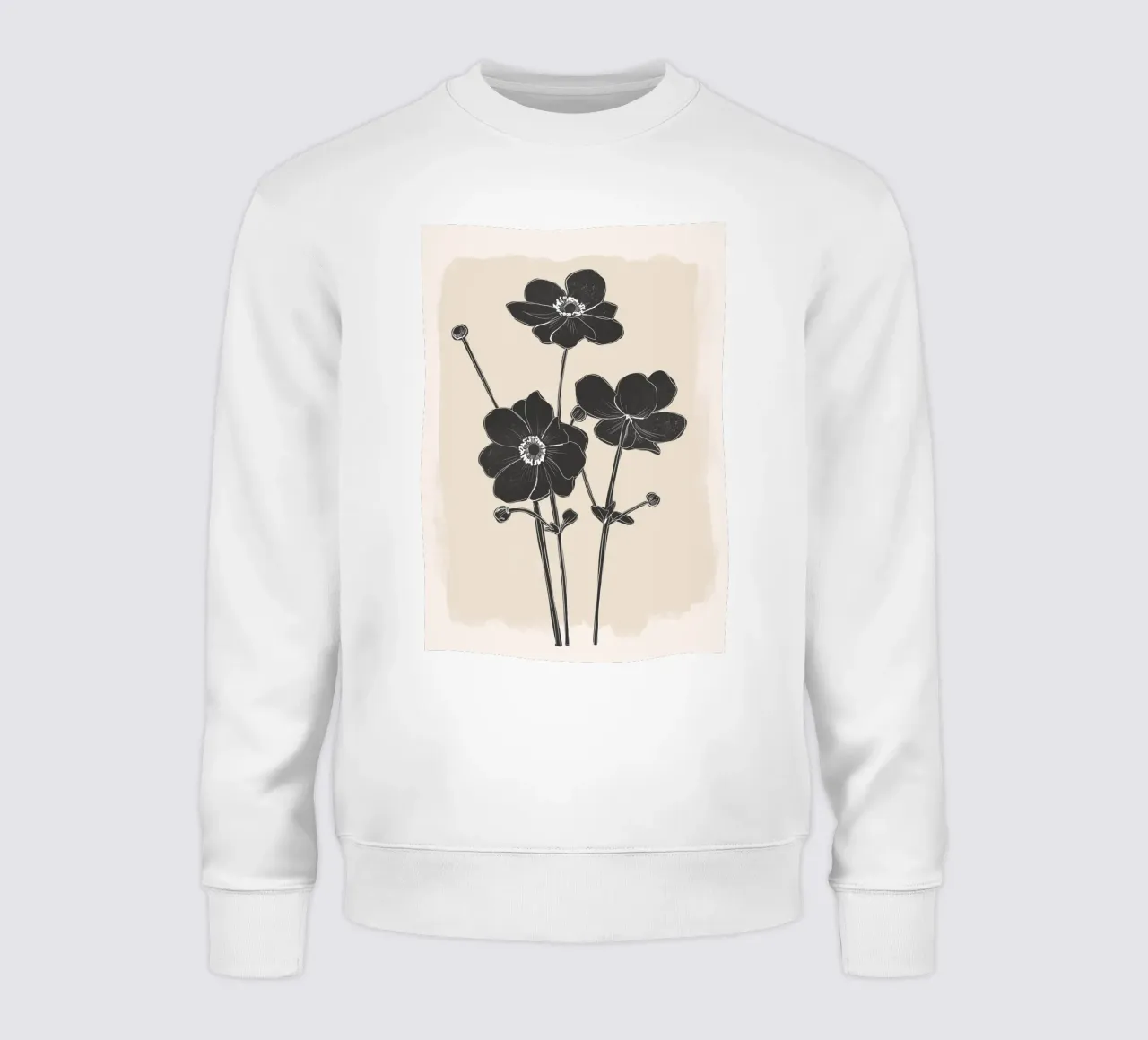 Fiori in bianco e nero felpa da ThingDesign