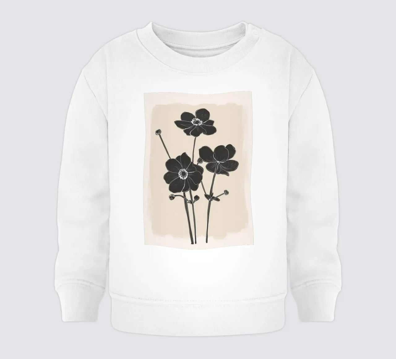 Fiori in bianco e nero felpa neonato da ThingDesign