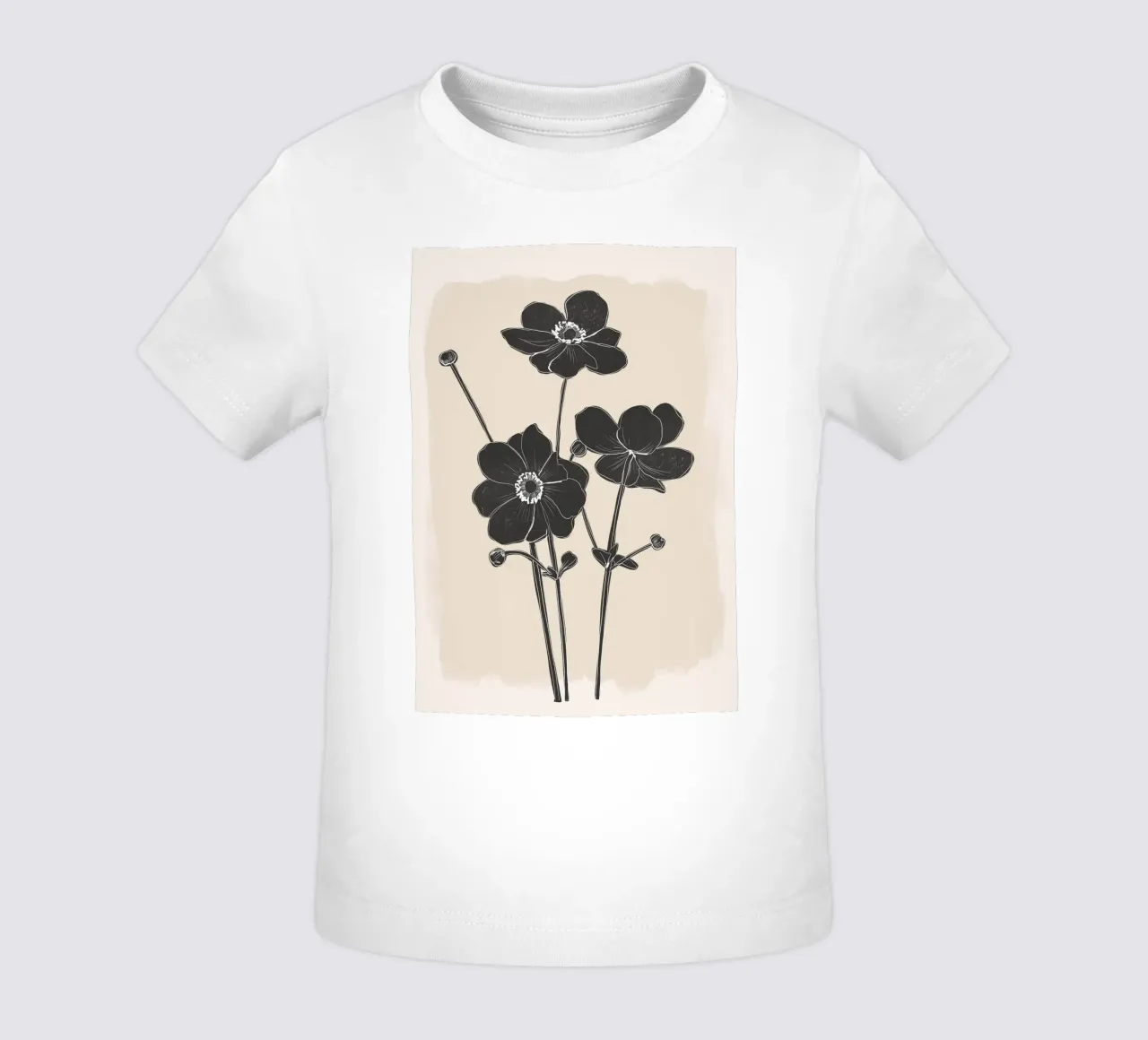 Fiori in bianco e nero maglietta neonato da ThingDesign