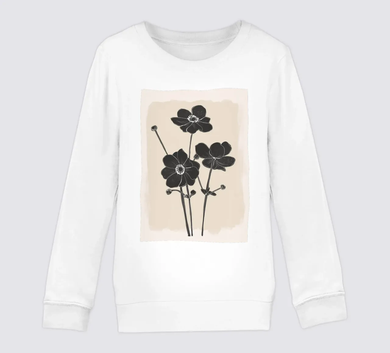 Fiori in bianco e nero felpa bambino da ThingDesign