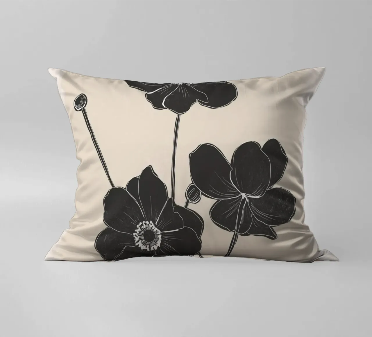 Fiori in bianco e nero cuscino da ThingDesign