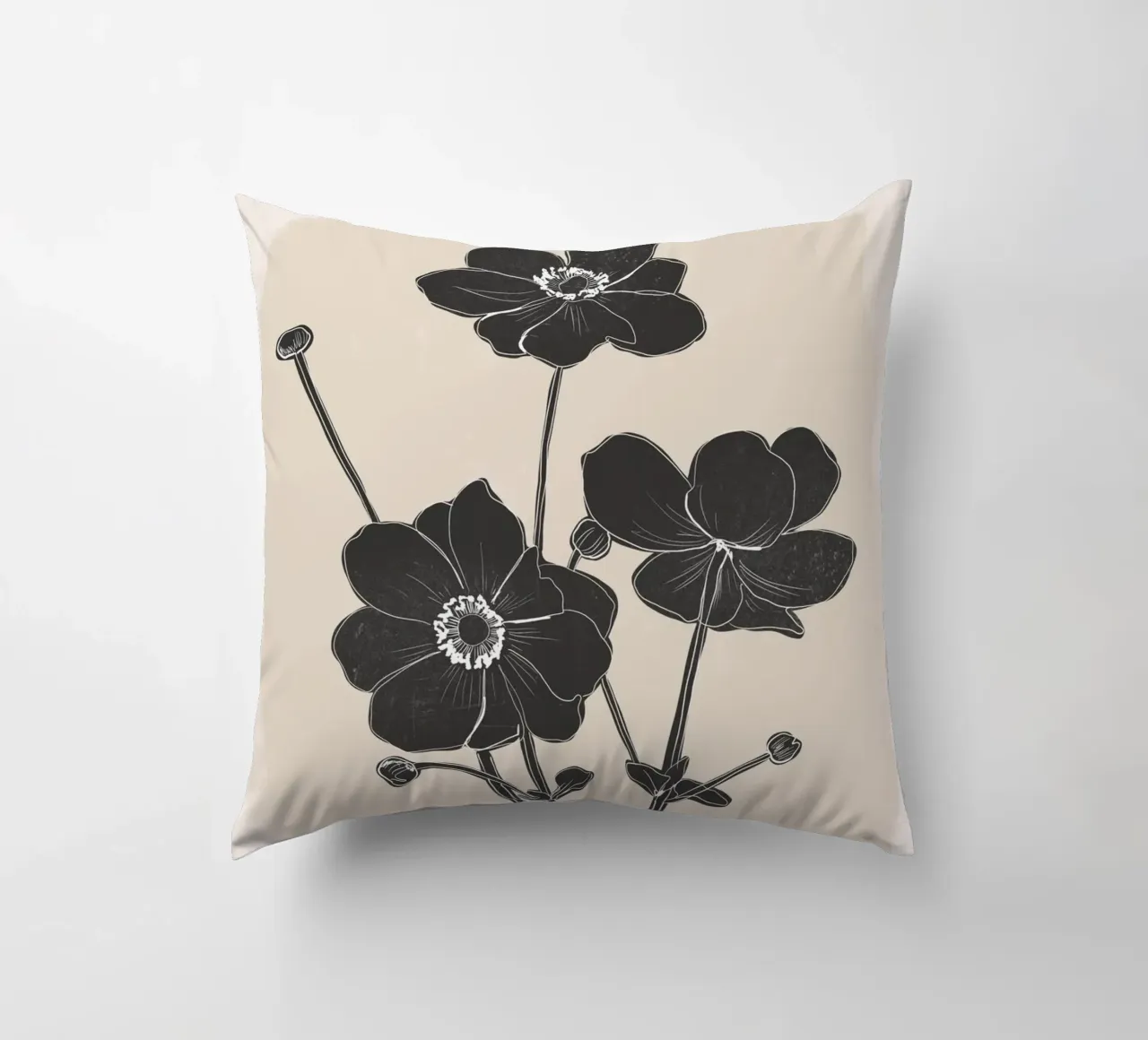 Fiori in bianco e nero cuscino da ThingDesign