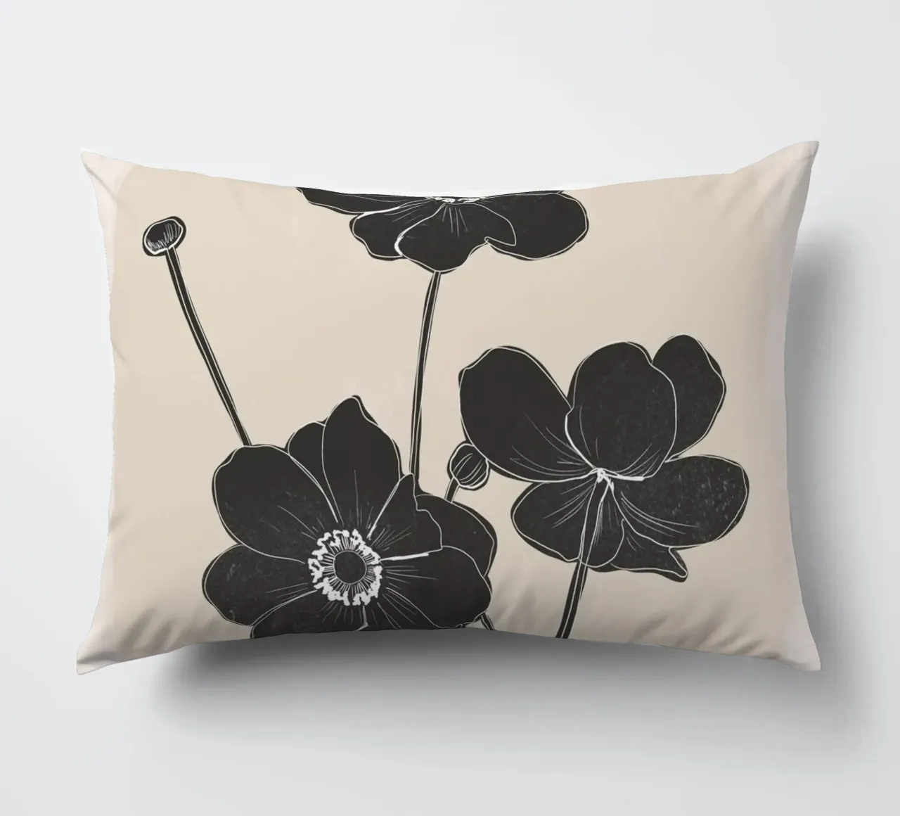 Fiori in bianco e nero cuscino da ThingDesign