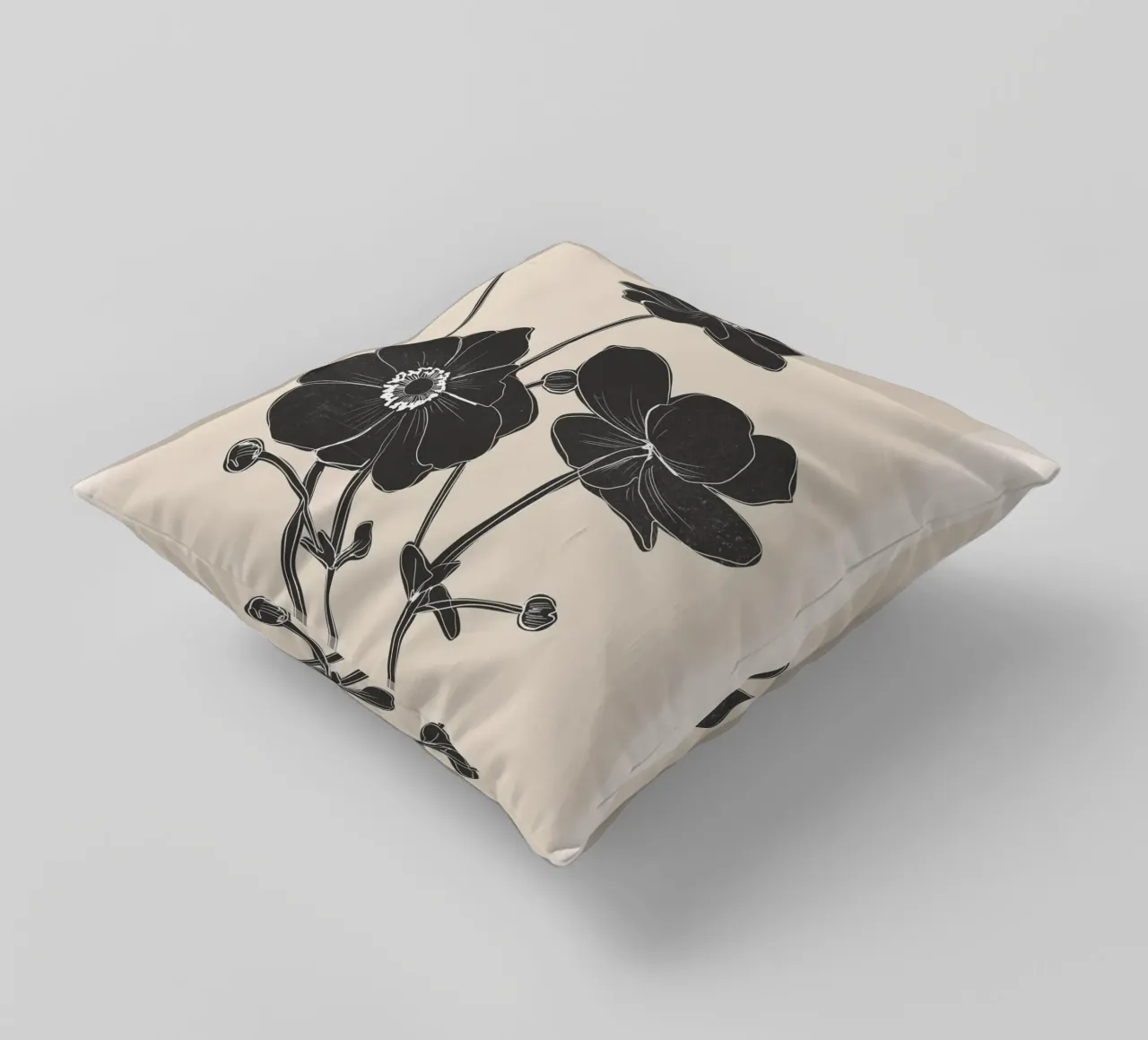 Fiori in bianco e nero cuscino da ThingDesign