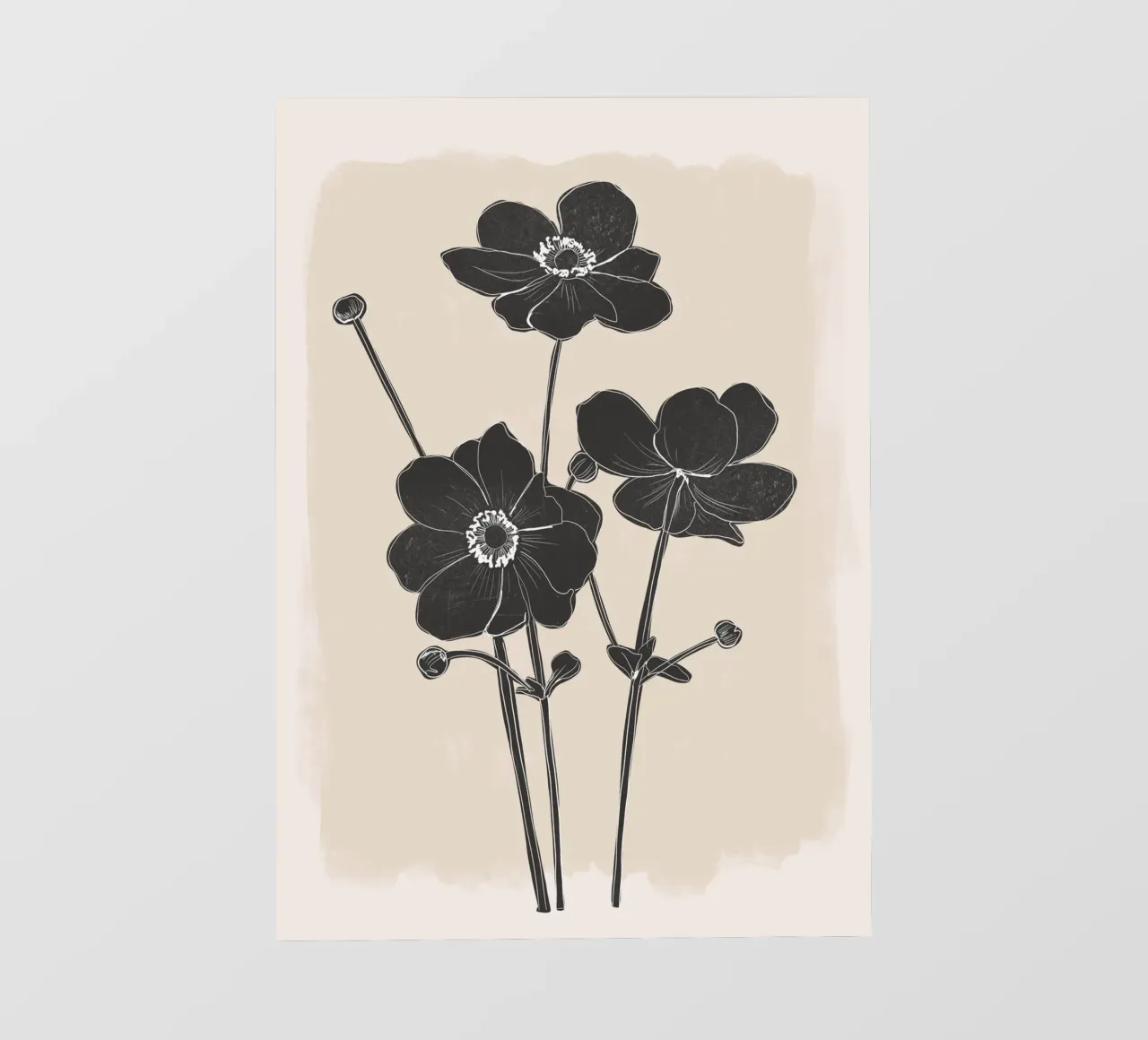 Fiori in bianco e nero telo in pvc da ThingDesign