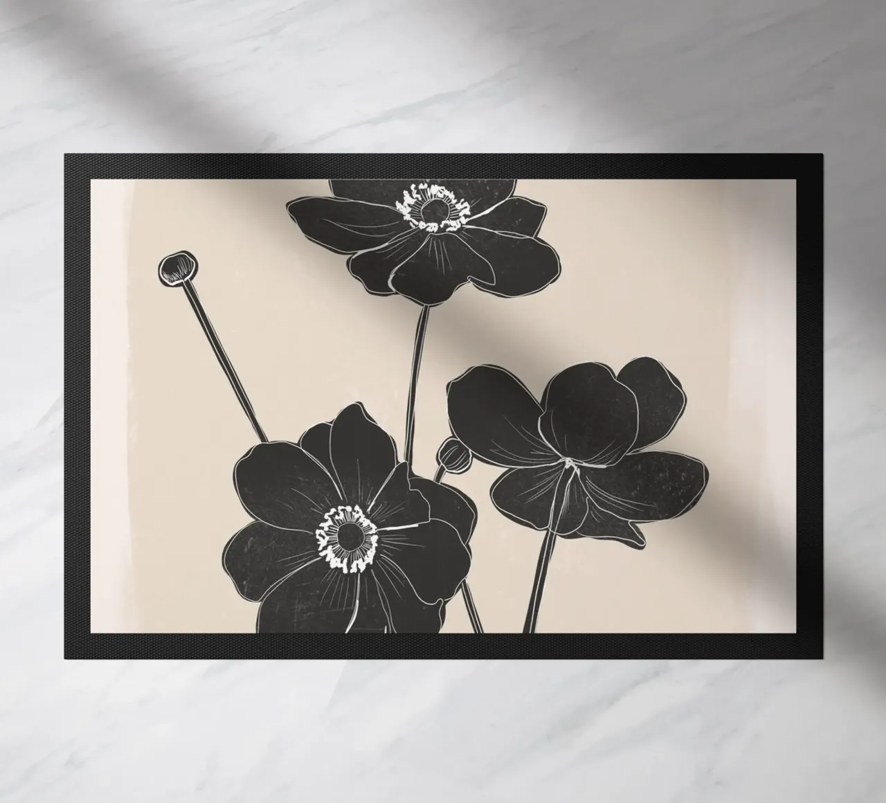 Fiori in bianco e nero zerbino da ThingDesign