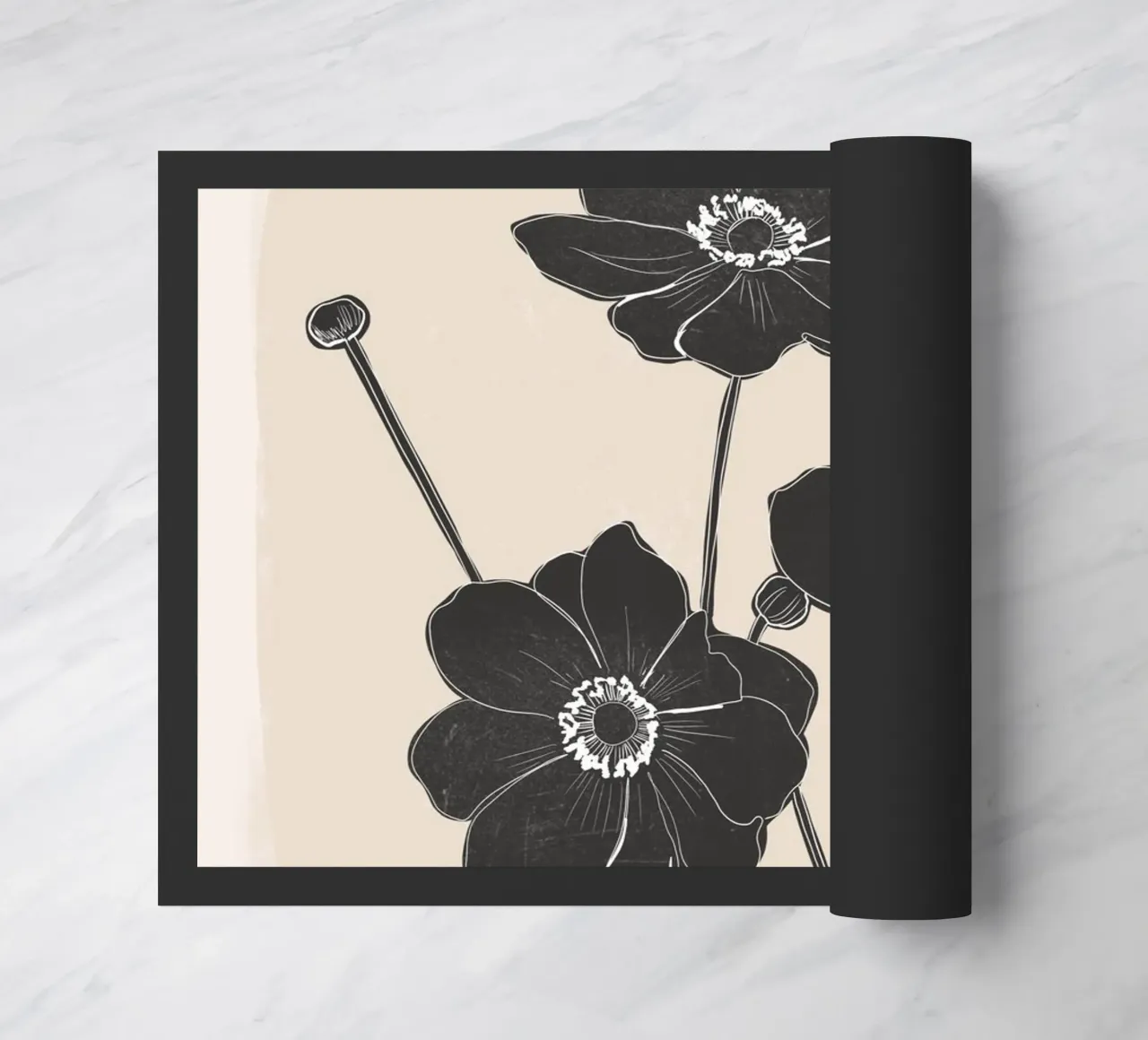 Fiori in bianco e nero zerbino da ThingDesign