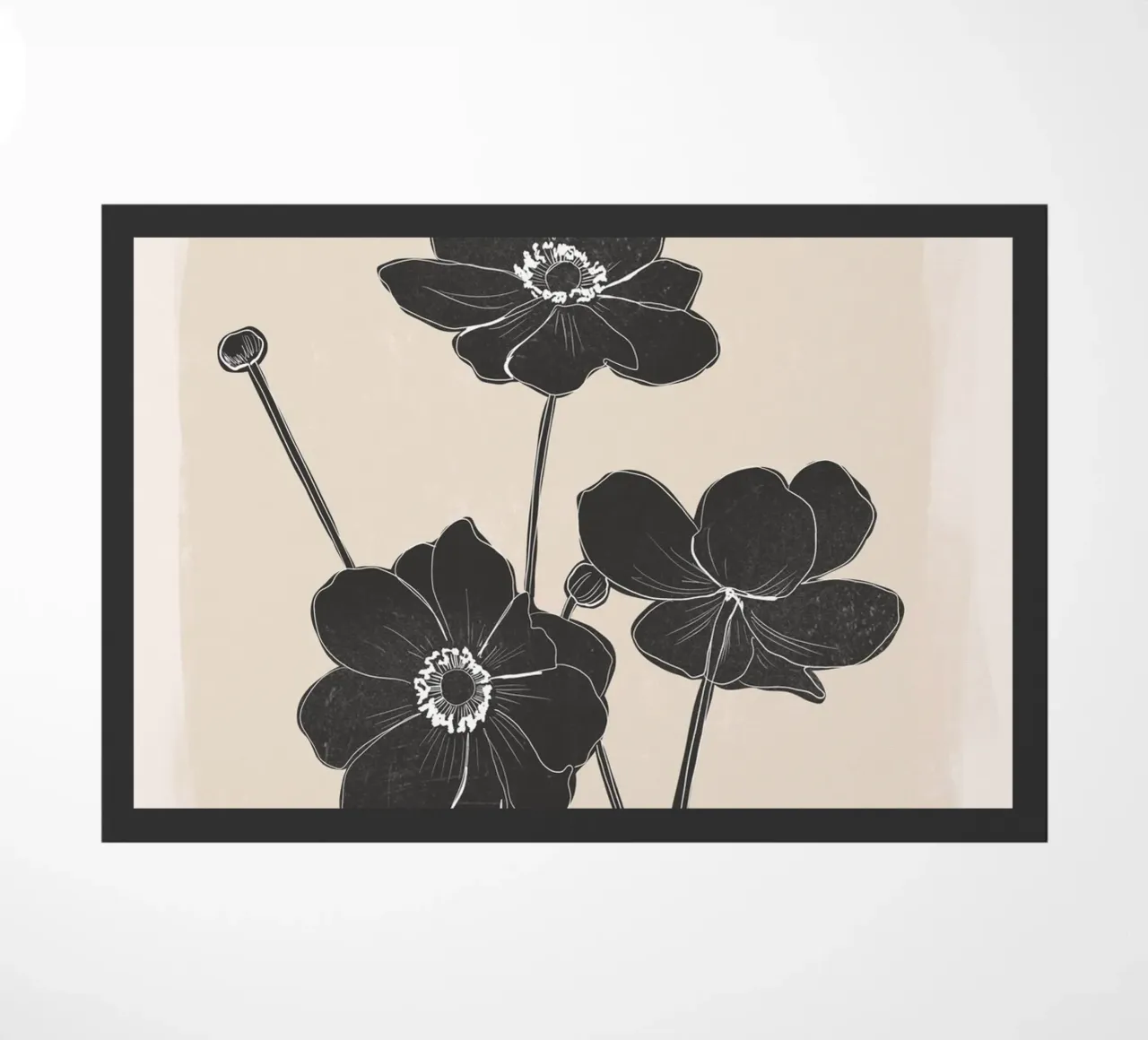 Fiori in bianco e nero zerbino da ThingDesign