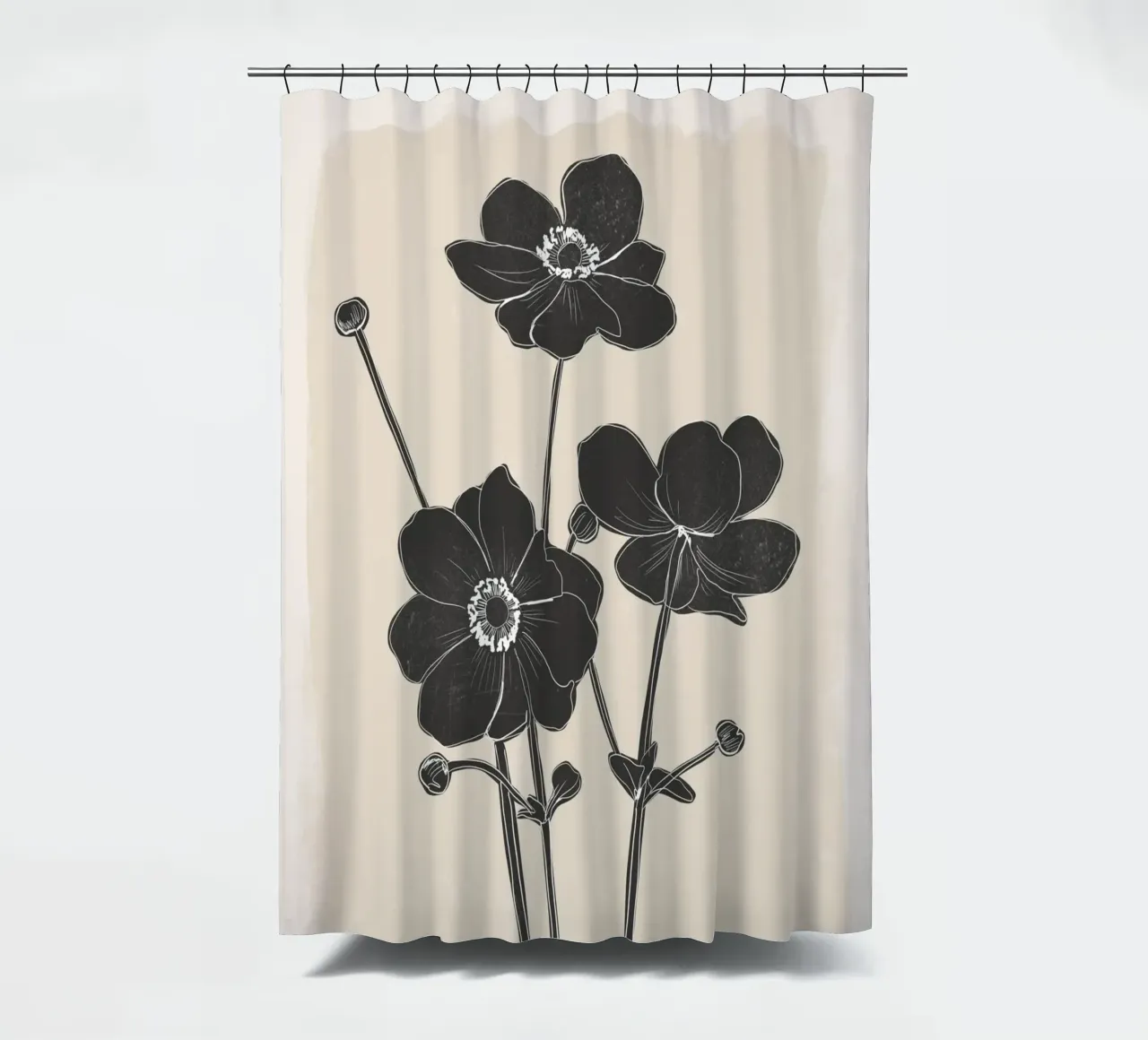 Fiori in bianco e nero tenda da doccia da ThingDesign