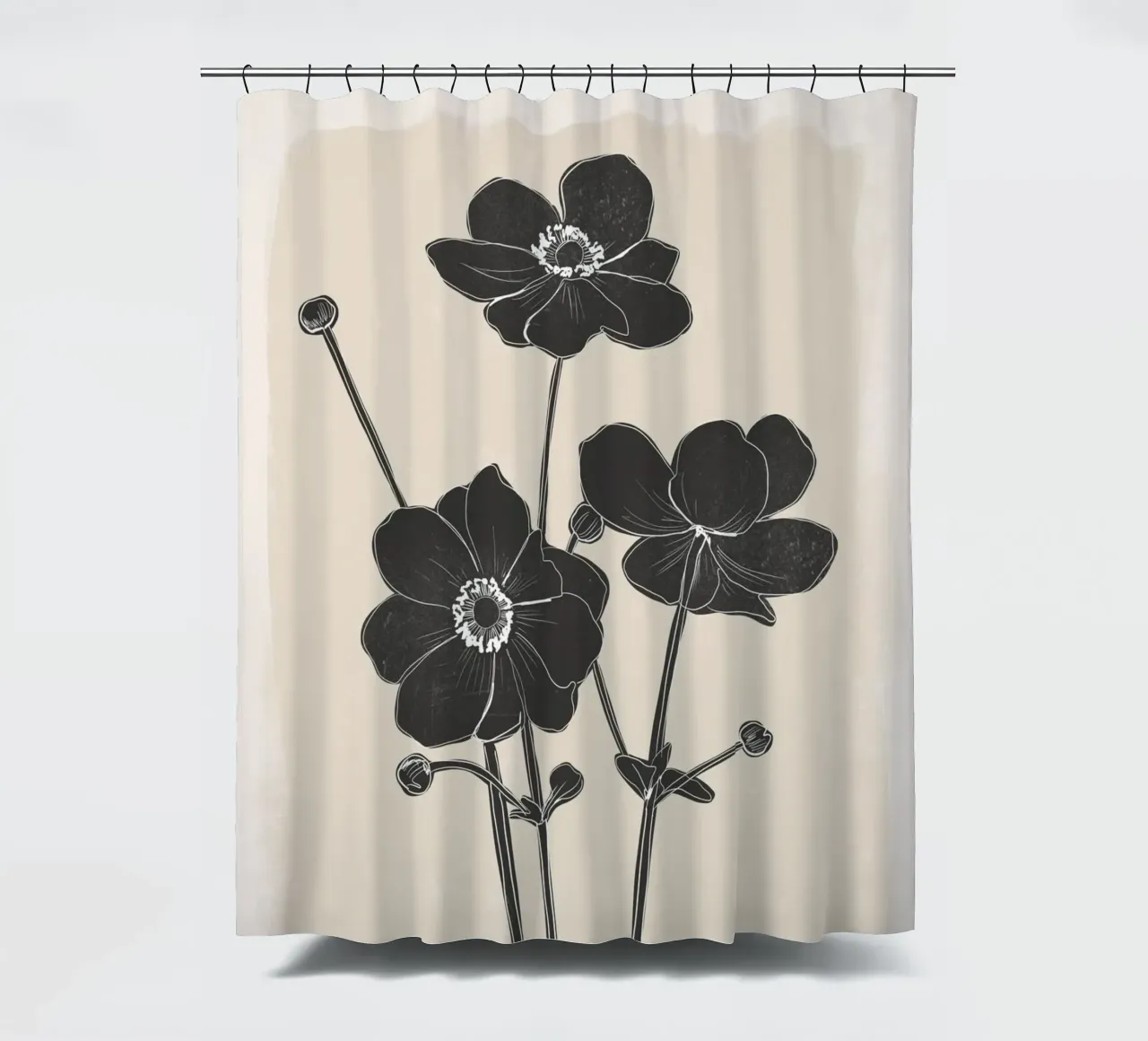 Fiori in bianco e nero tenda da doccia da ThingDesign