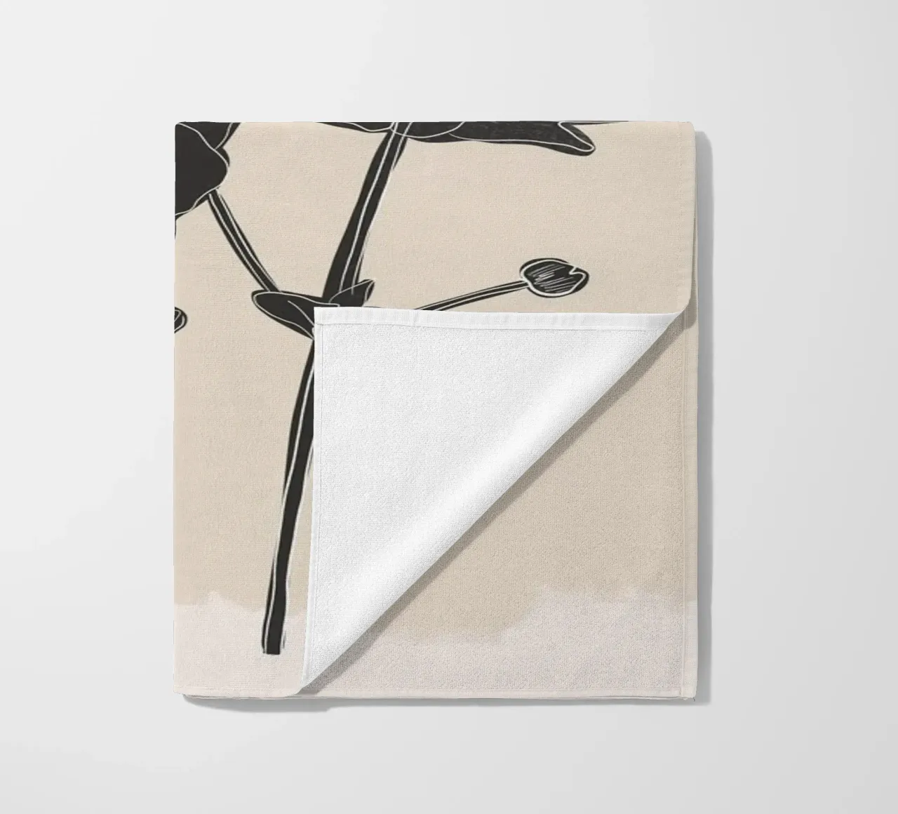 Fiori in bianco e nero telo mare da ThingDesign