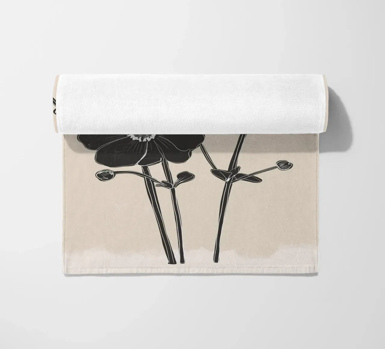 Fiori in bianco e nero telo mare da ThingDesign