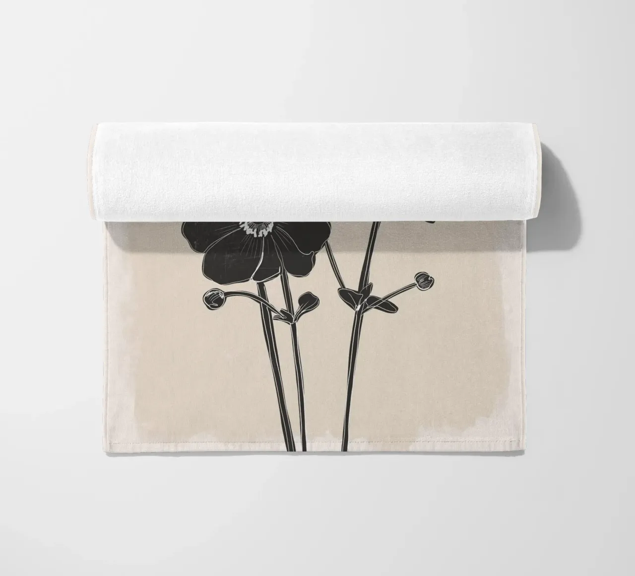 Fiori in bianco e nero telo mare da ThingDesign
