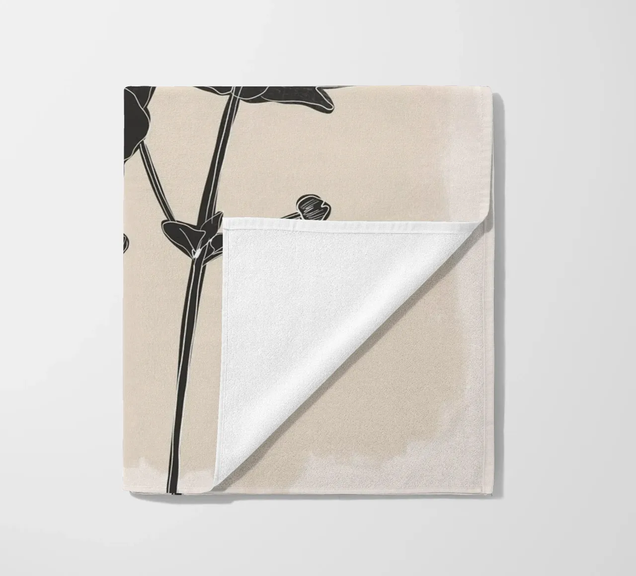 Fiori in bianco e nero telo mare da ThingDesign