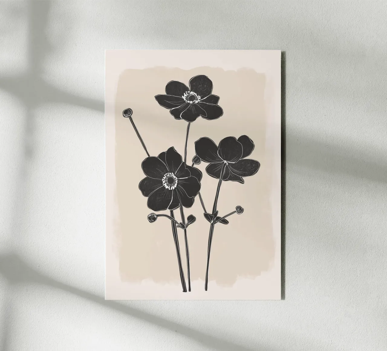 Fiori in bianco e nero alluminio dibond da ThingDesign