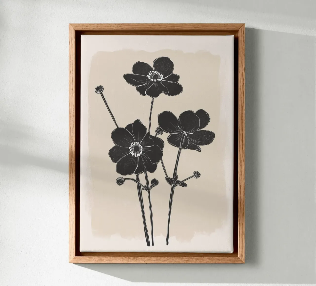 Fiori in bianco e nero tela da ThingDesign