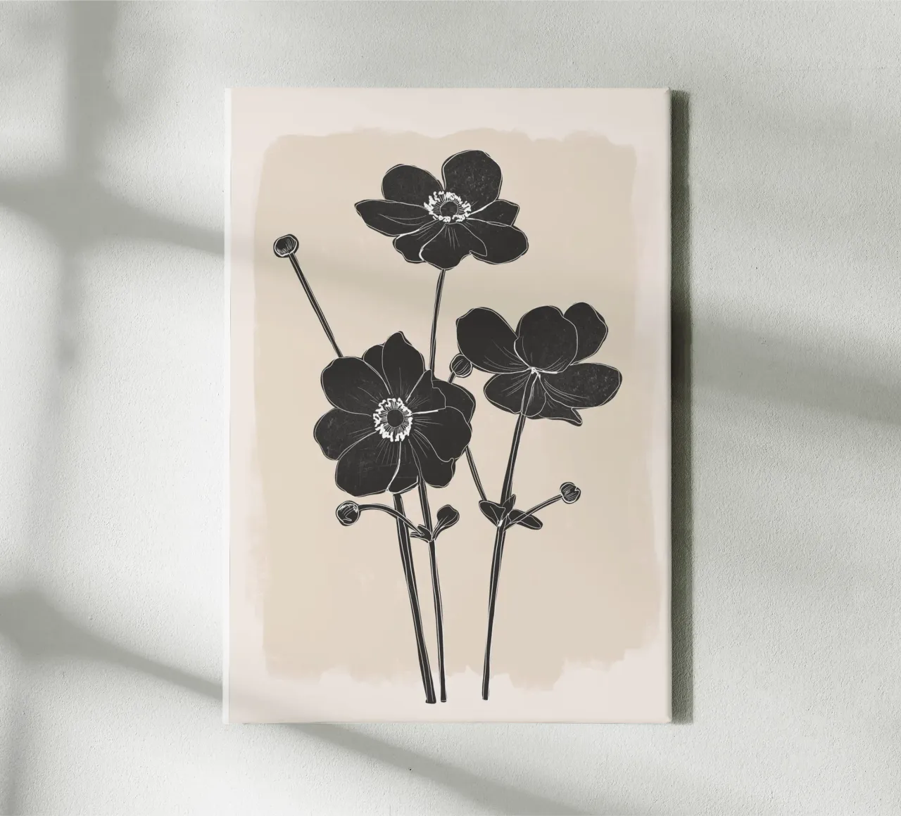 Fiori in bianco e nero tela da ThingDesign