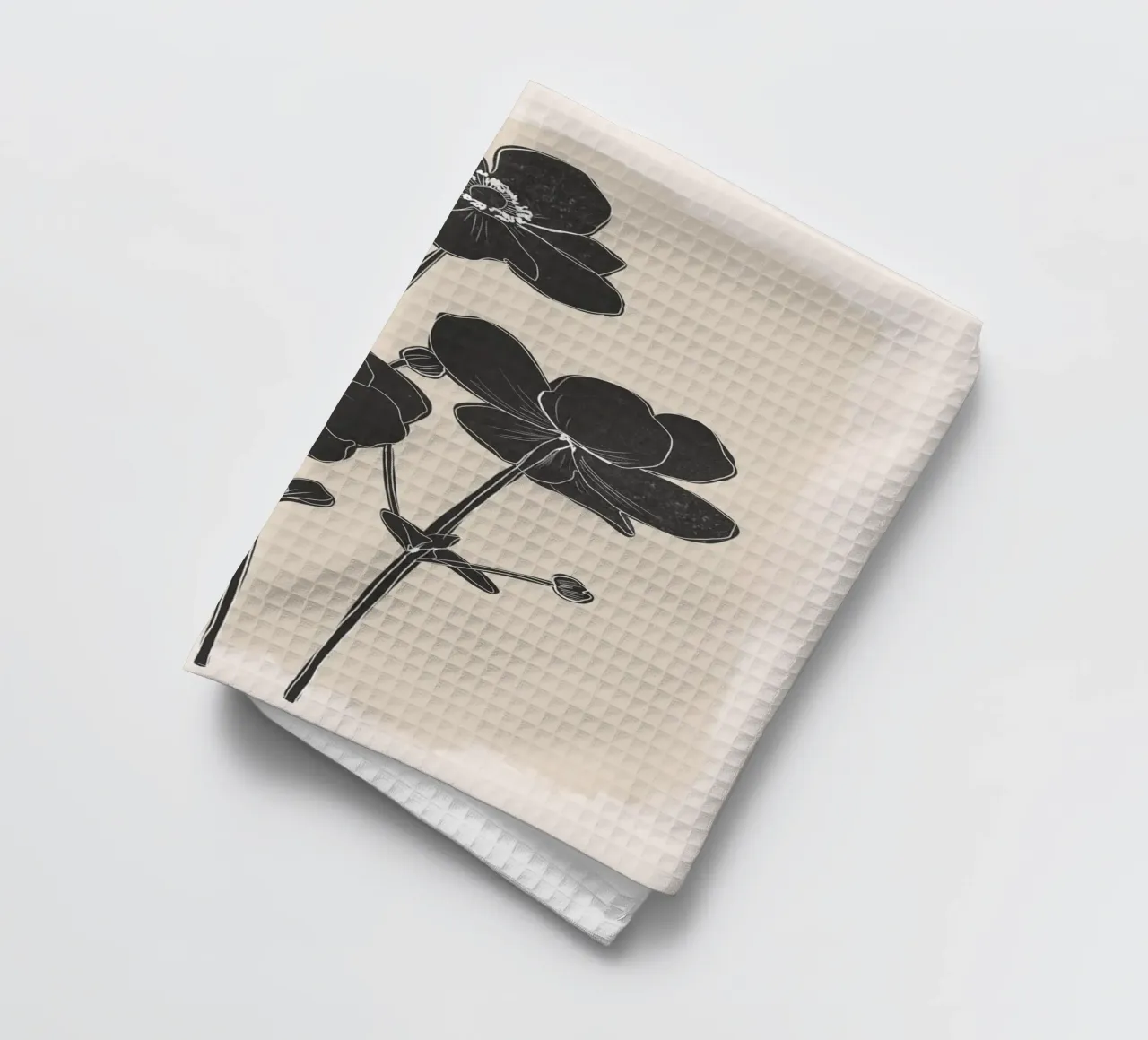 Fiori in bianco e nero canovaccio da cucina da ThingDesign