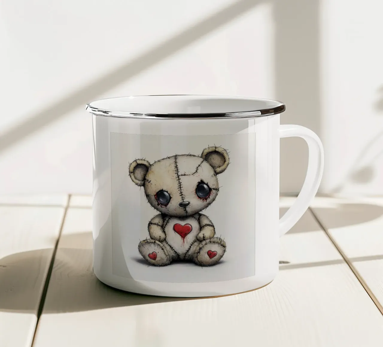 Orsetto Patchwork Cartoon tazza in smalto da Happy Littles