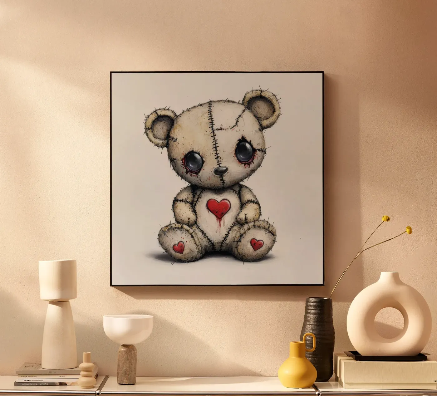 Patchwork Cartoon Baby Bear plexiglas de Happy Littles