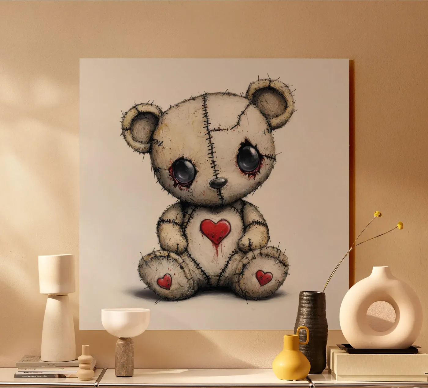 Patchwork Cartoon Baby Bär Acryl-Glas von Happy Littles