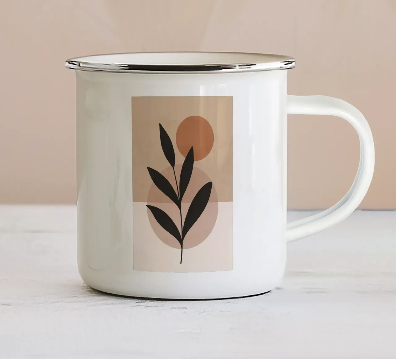 Sole e foglie in terracotta tazza in smalto da ThingDesign