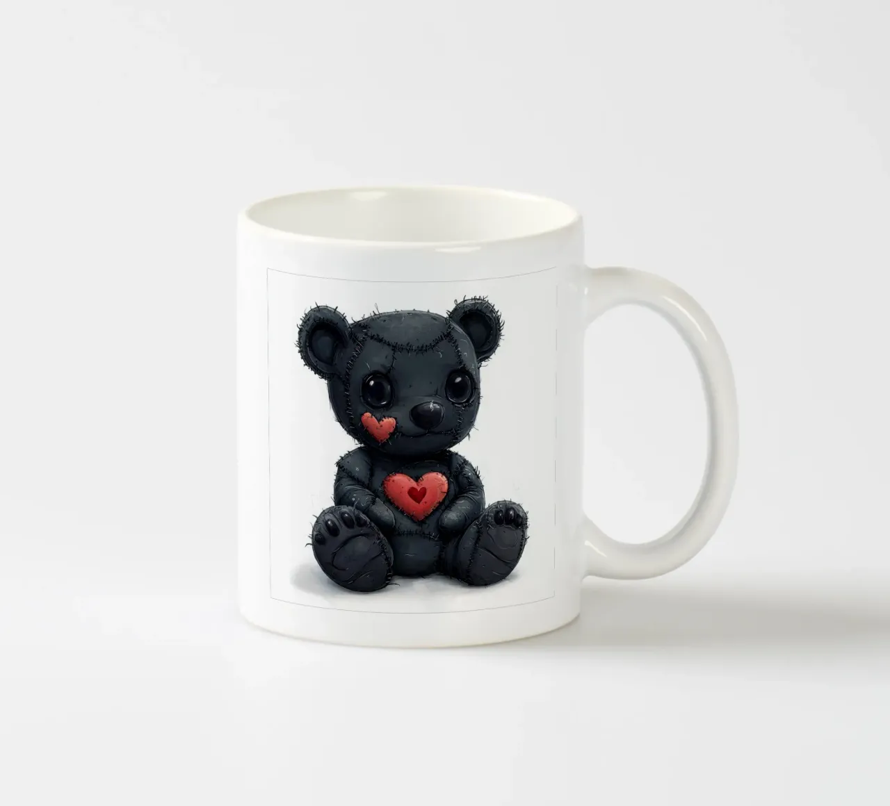 Orsetto nero con cartone animato patchwork tazza in ceramica da Happy Littles