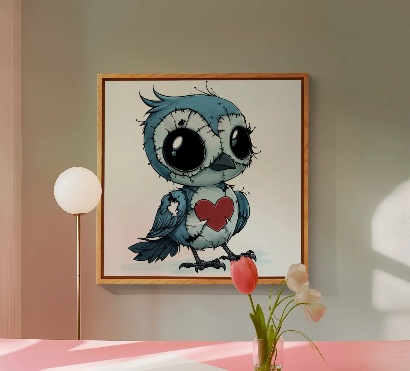 Patchwork Cartoon Baby Blue Jay plexiglass da Happy Littles