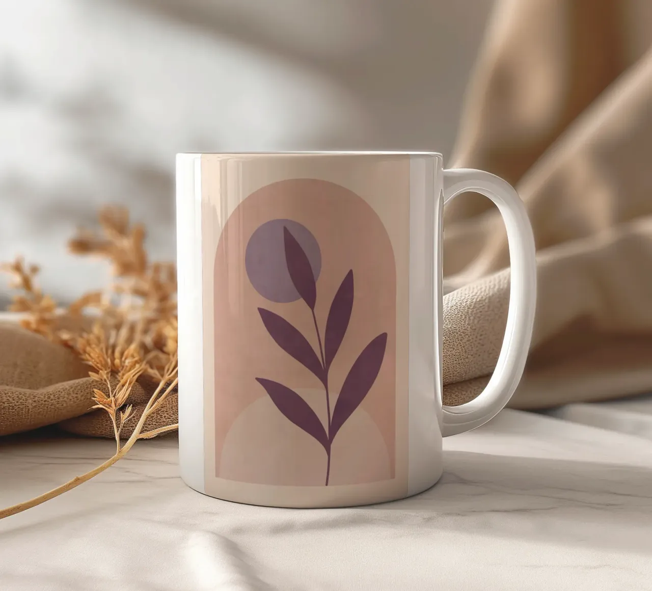 Violet Leaf ceramic mug by ThingDesign