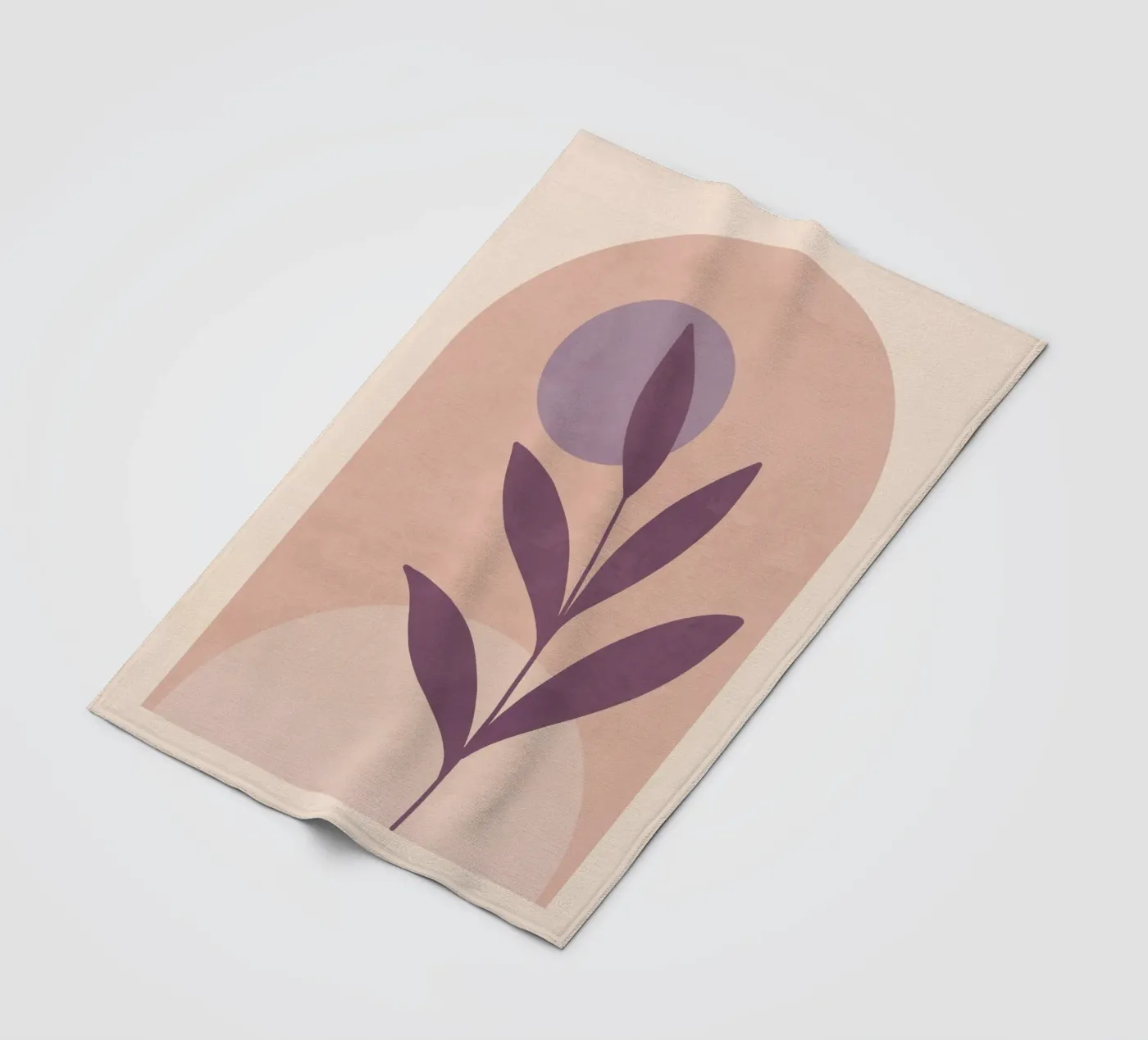 Violet Leaf fleece blanket by ThingDesign