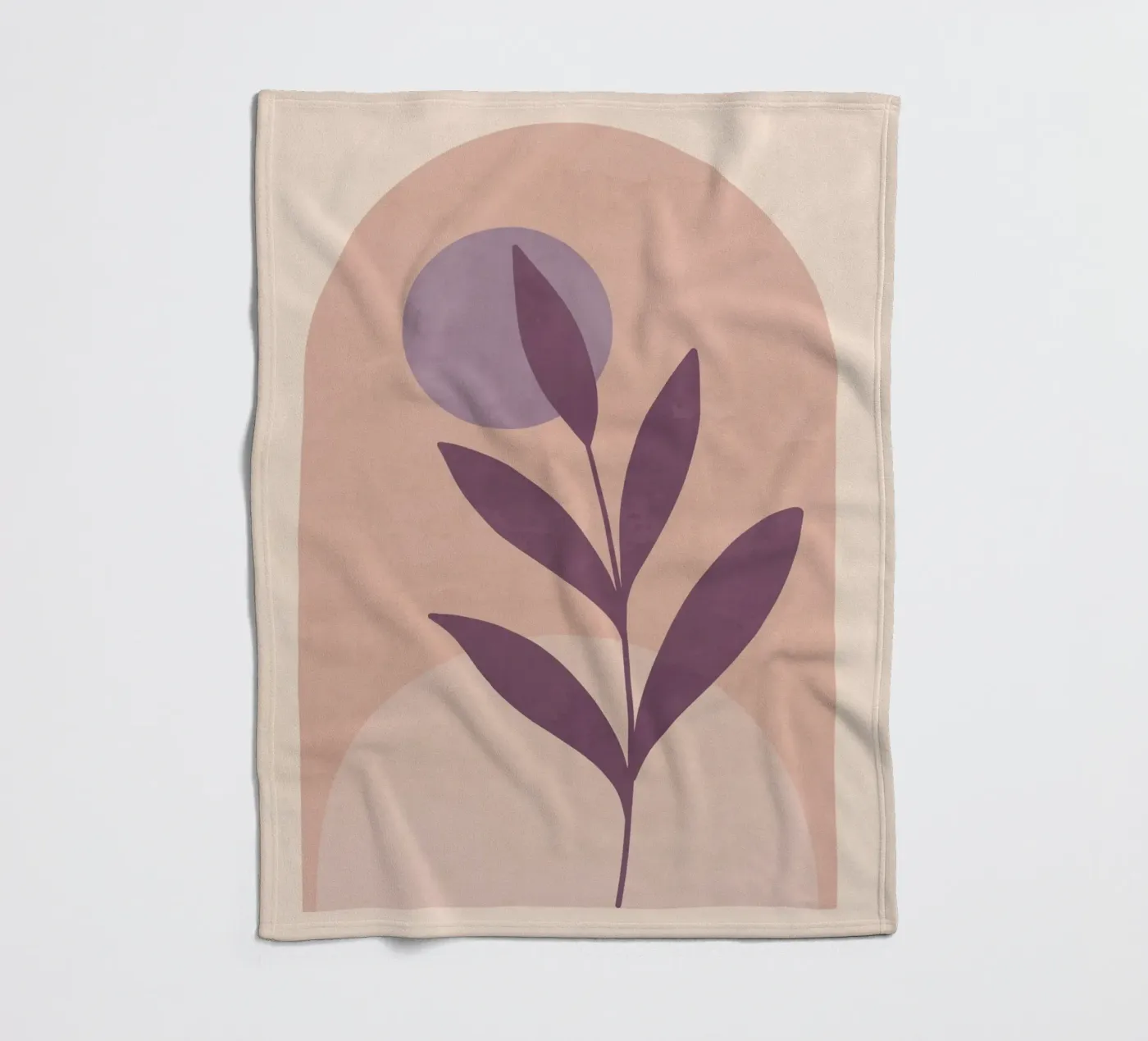 Violet Leaf fleece blanket by ThingDesign