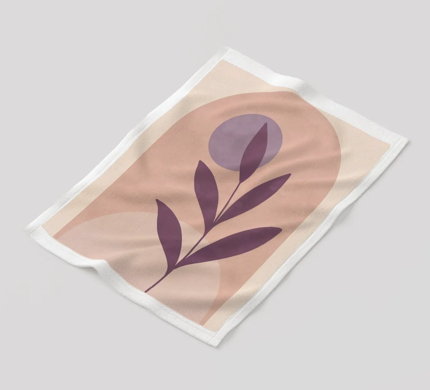 Violet Leaf fleece blanket by ThingDesign