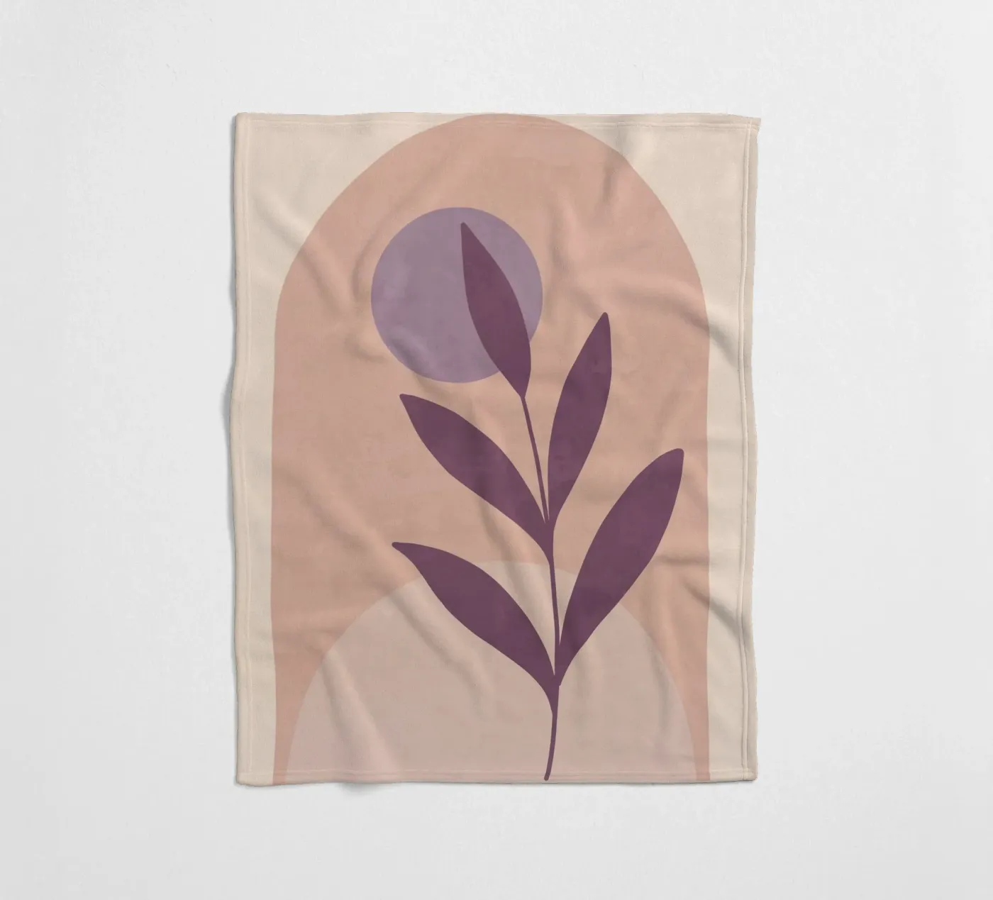 Violet Leaf fleece blanket by ThingDesign