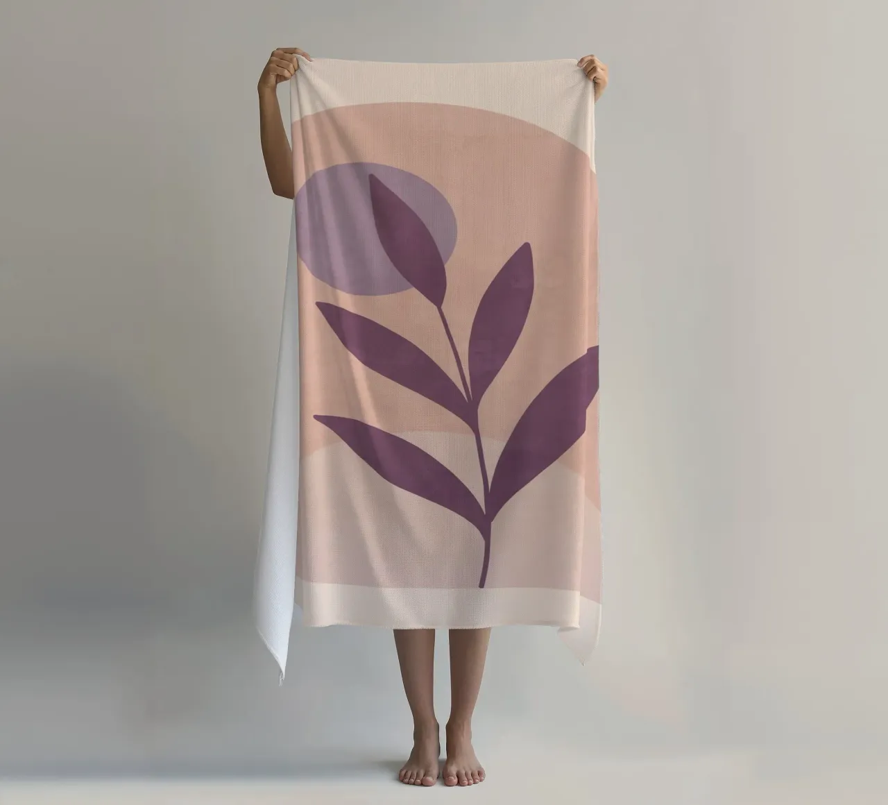Violet Leaf beach towel by ThingDesign