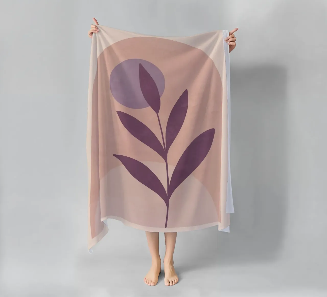 Violet Leaf beach towel by ThingDesign