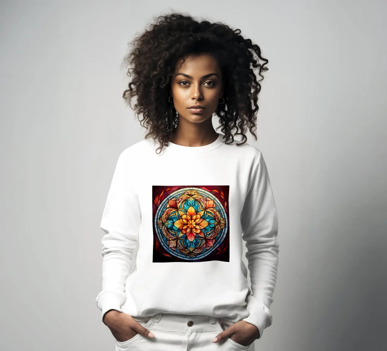 Mandala in vetro colorato felpa da Spiritual Touch