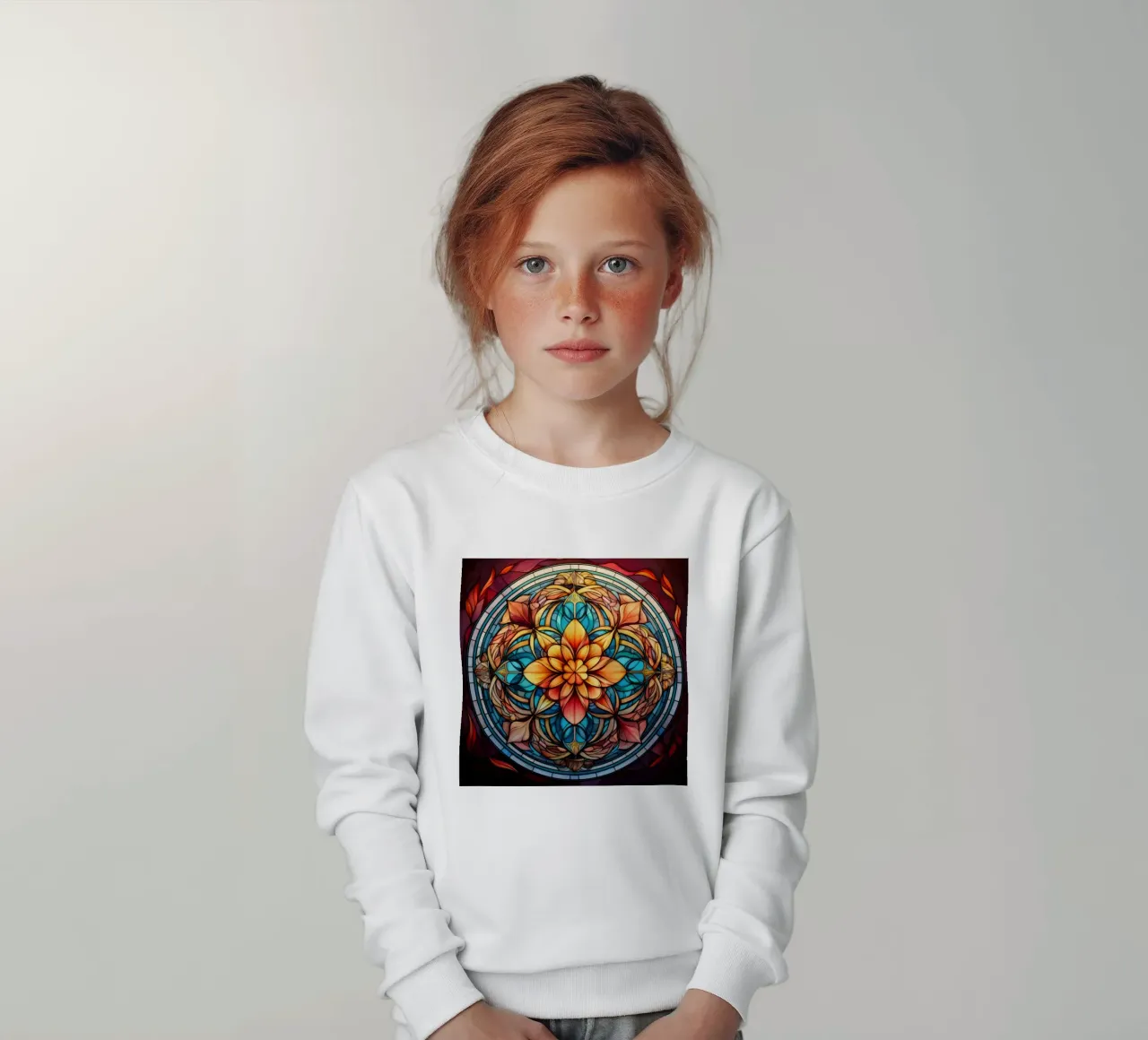 Mandala in vetro colorato felpa bambino da Spiritual Touch