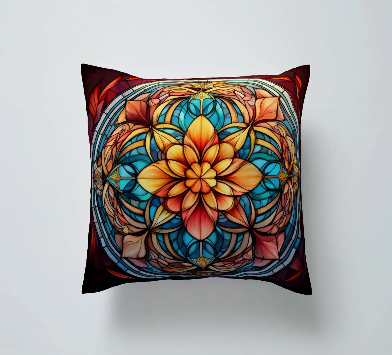 Mandala in vetro colorato cuscino da Spiritual Touch