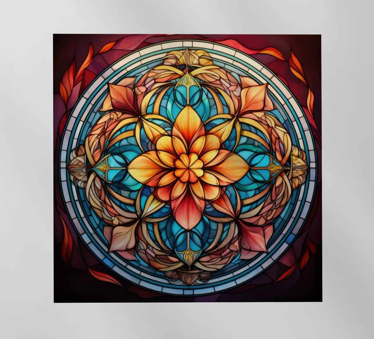 Mandala in vetro colorato pellicola backlit da Spiritual Touch