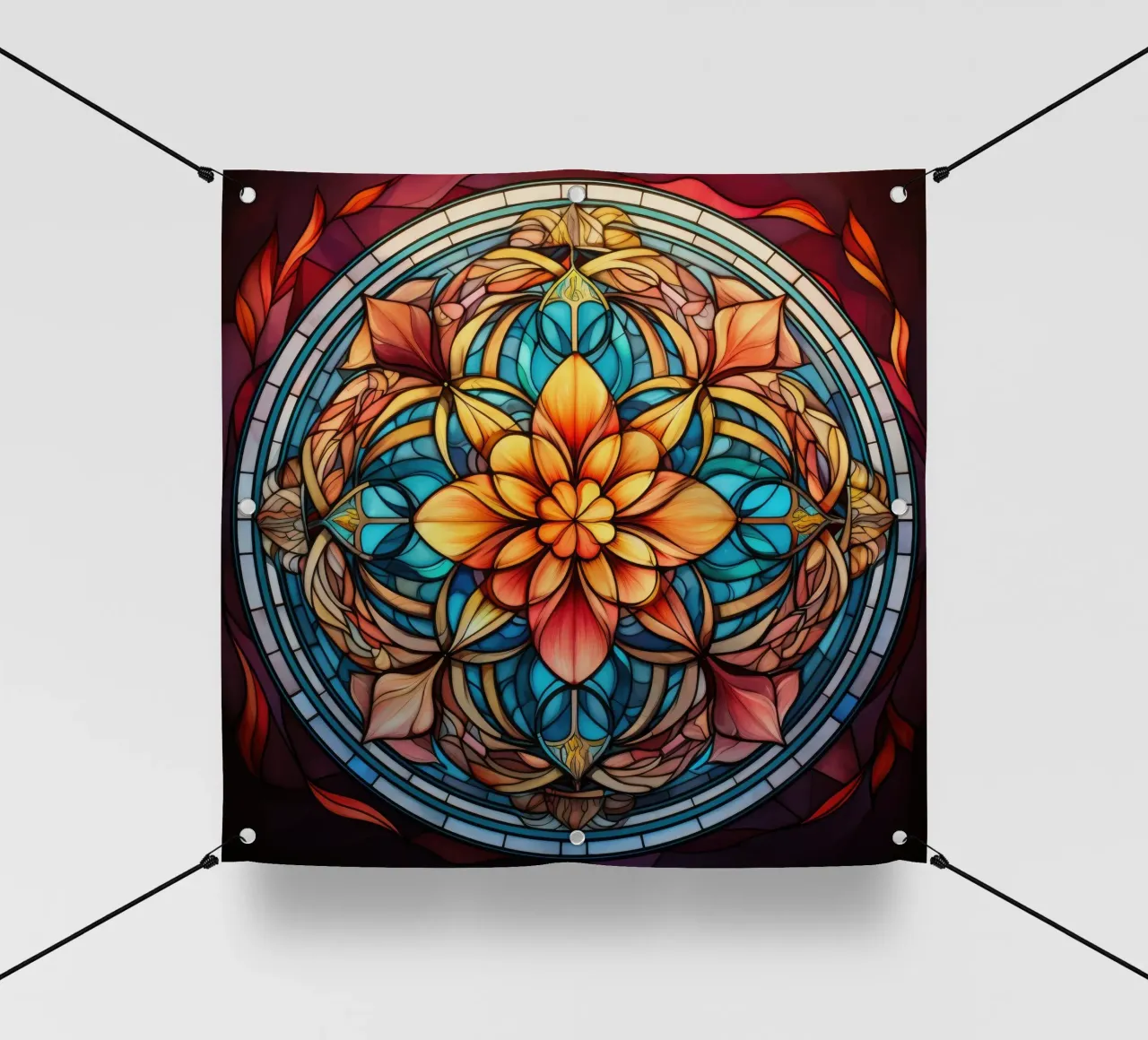 Mandala in vetro colorato telo in pvc da Spiritual Touch