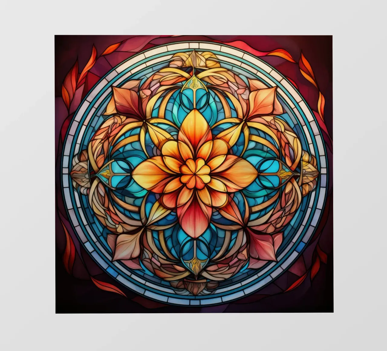 Mandala in vetro colorato telo in pvc da Spiritual Touch