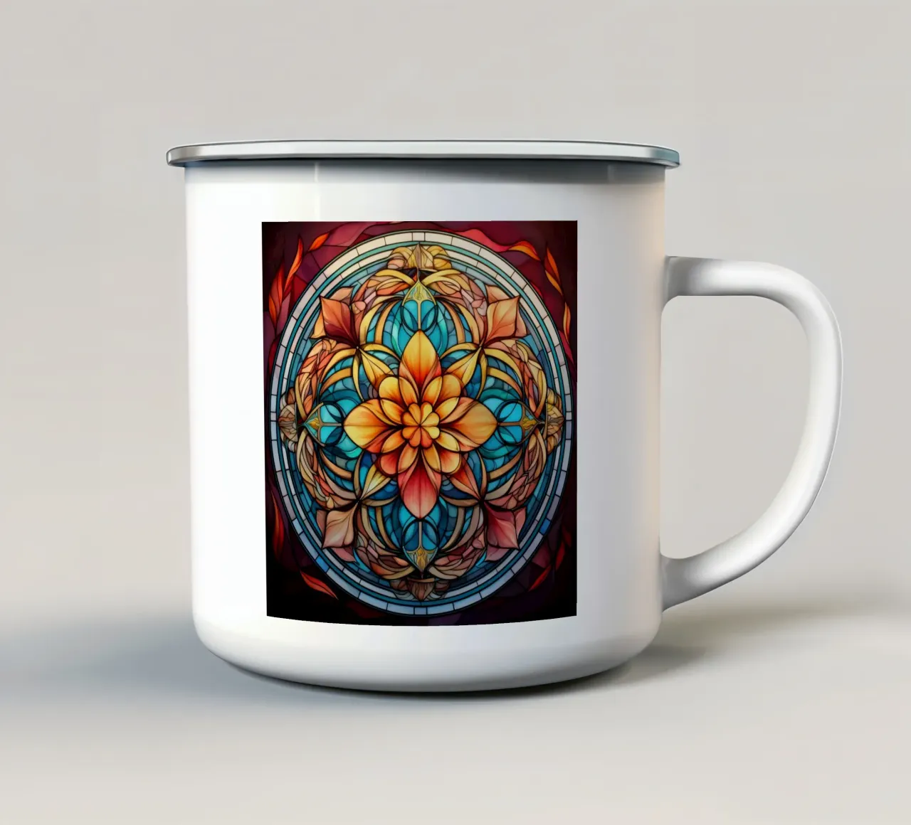 Mandala in vetro colorato tazza in smalto da Spiritual Touch