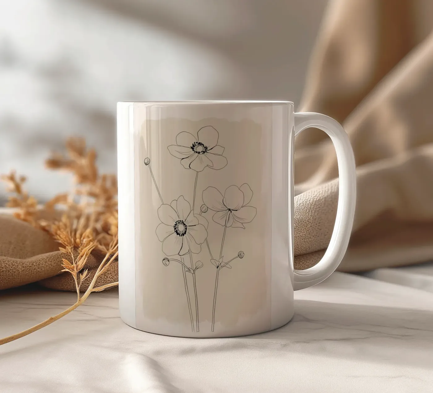 Delicate Bloom ceramic mug by ThingDesign