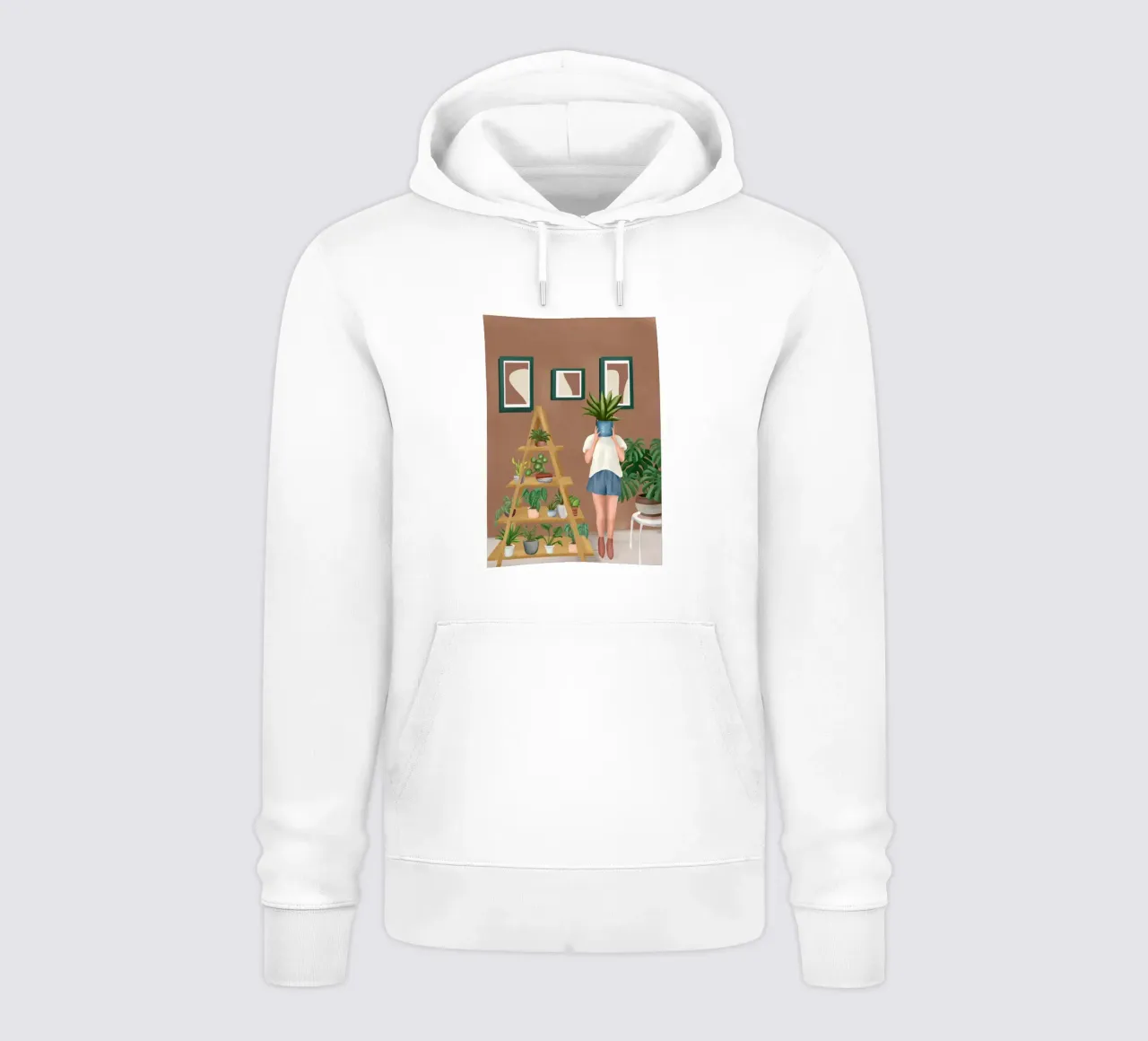 Wooden floors, walls and window sills felpa con cappuccio da cityart