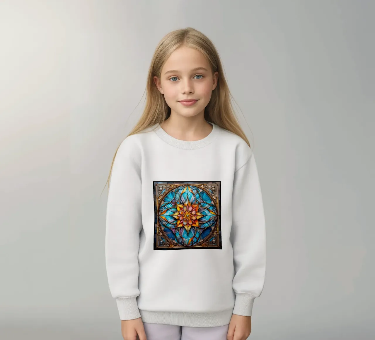 Mandala in vetro colorato felpa bambino da Spiritual Touch