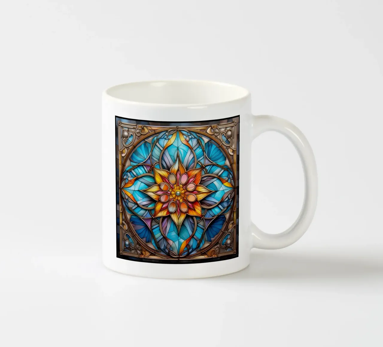 Mandala in vetro colorato tazza in ceramica da Spiritual Touch