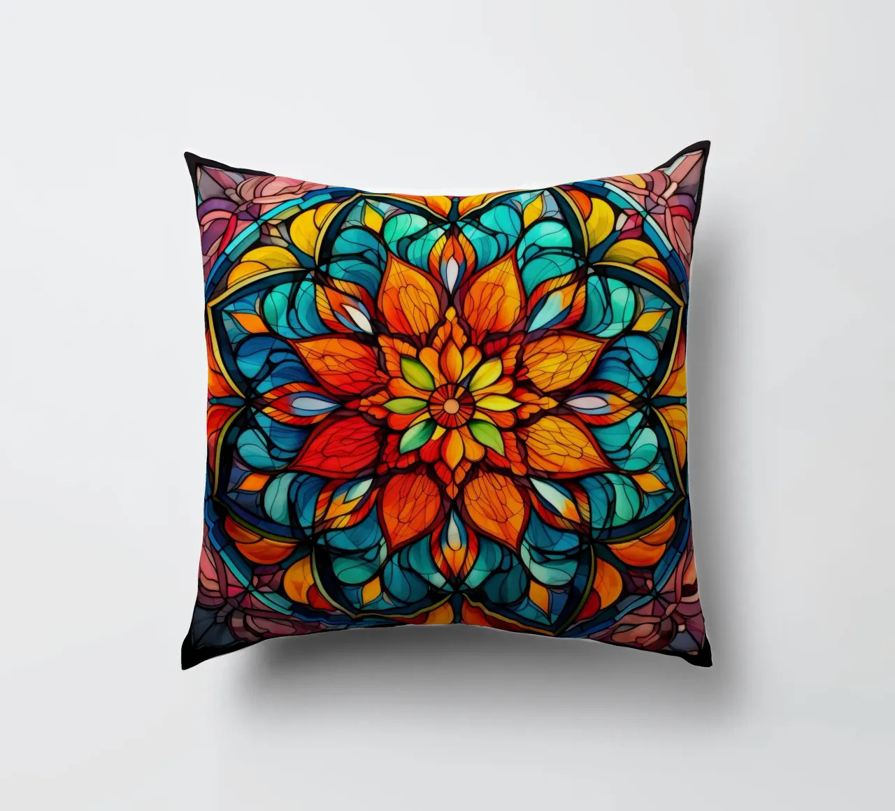 Mandala in vetro colorato cuscino da Spiritual Touch