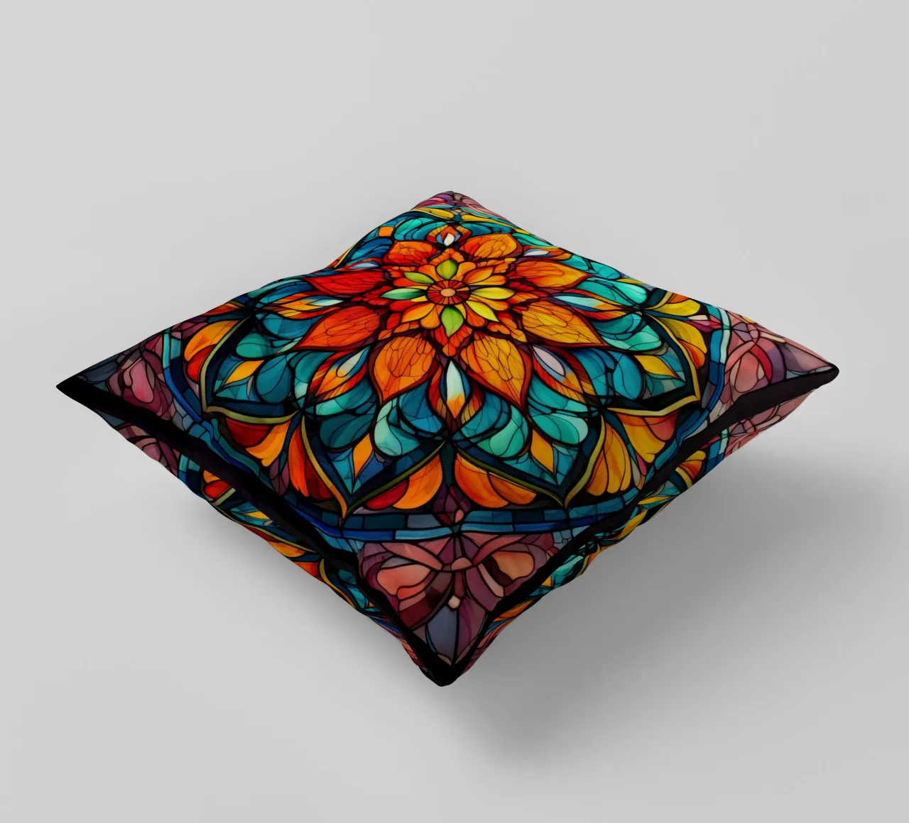Mandala in vetro colorato cuscino da Spiritual Touch